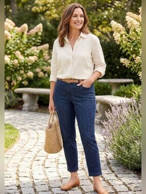 Talbots | Curvy Slim Cropped Jeans with Stretch | Sz 10P